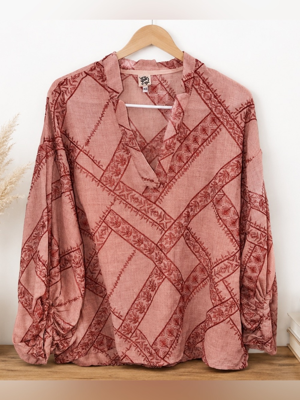 Ivy Jane Embroidered Pop Over Top Womens Size XS